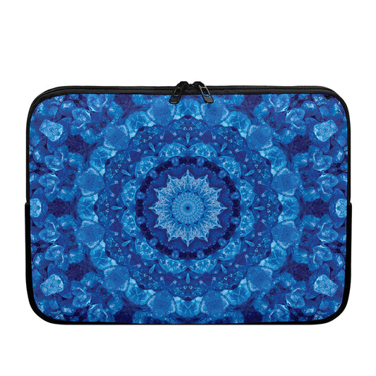 Blue Crystal Kaleidoscope Print Laptop Sleeve