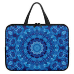 Blue Crystal Kaleidoscope Print Laptop Sleeve With Handle