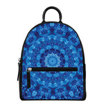Blue Crystal Kaleidoscope Print Leather Backpack