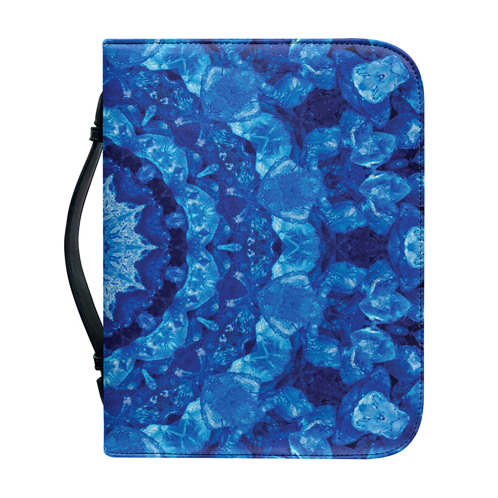 Blue Crystal Kaleidoscope Print Leather Bible Cover