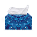 Blue Crystal Kaleidoscope Print Leather Tissue Box Cover