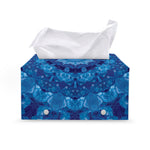 Blue Crystal Kaleidoscope Print Leather Tissue Box Cover
