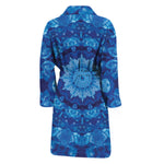 Blue Crystal Kaleidoscope Print Men's Bathrobe
