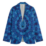 Blue Crystal Kaleidoscope Print Men's Blazer