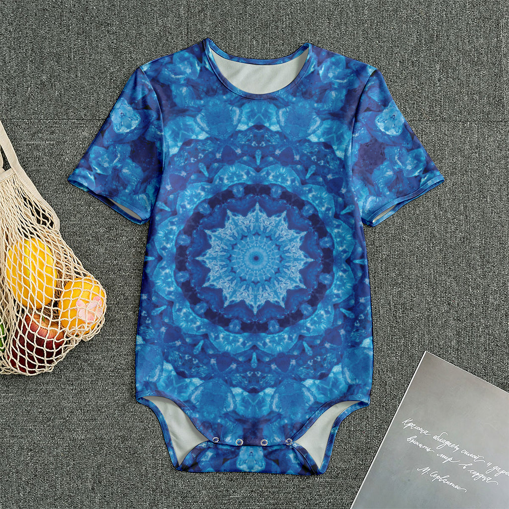 Blue Crystal Kaleidoscope Print Men's Bodysuit