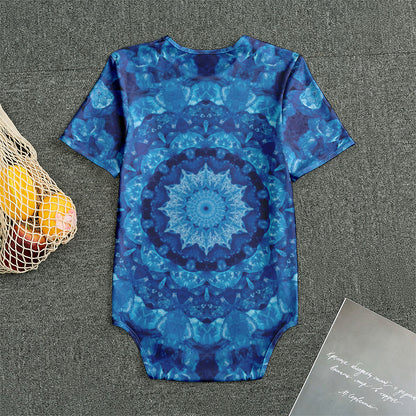 Blue Crystal Kaleidoscope Print Men's Bodysuit