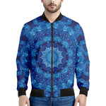 Blue Crystal Kaleidoscope Print Men's Bomber Jacket