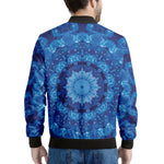 Blue Crystal Kaleidoscope Print Men's Bomber Jacket