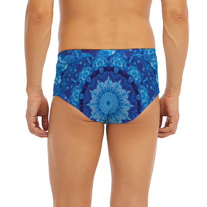 Blue Crystal Kaleidoscope Print Men's Briefs