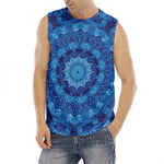 Blue Crystal Kaleidoscope Print Men's Fitness Tank Top