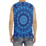Blue Crystal Kaleidoscope Print Men's Fitness Tank Top