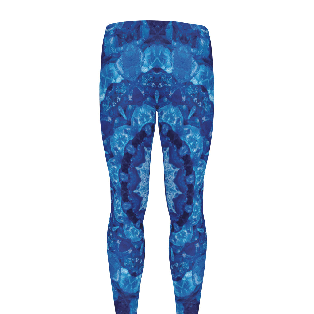 Blue Crystal Kaleidoscope Print Men's leggings