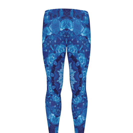 Blue Crystal Kaleidoscope Print Men's leggings