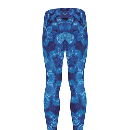 Blue Crystal Kaleidoscope Print Men's leggings