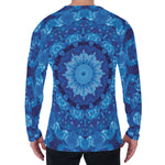 Blue Crystal Kaleidoscope Print Men's Long Sleeve T-Shirt