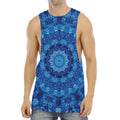 Blue Crystal Kaleidoscope Print Men's Muscle Tank Top