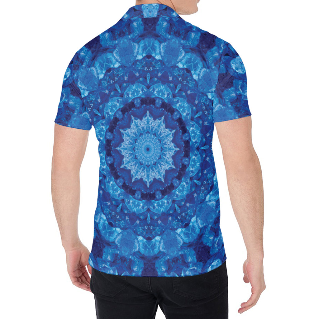 Blue Crystal Kaleidoscope Print Men's Shirt