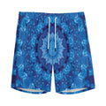 Blue Crystal Kaleidoscope Print Men's Athletic Shorts