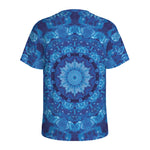 Blue Crystal Kaleidoscope Print Men's Sports T-Shirt