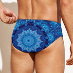 Blue Crystal Kaleidoscope Print Men's Swim Briefs