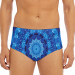 Blue Crystal Kaleidoscope Print Men's Triangle Swim Briefs