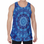 Blue Crystal Kaleidoscope Print Men's Velvet Tank Top