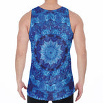 Blue Crystal Kaleidoscope Print Men's Velvet Tank Top