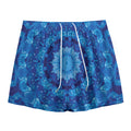 Blue Crystal Kaleidoscope Print Mesh Shorts