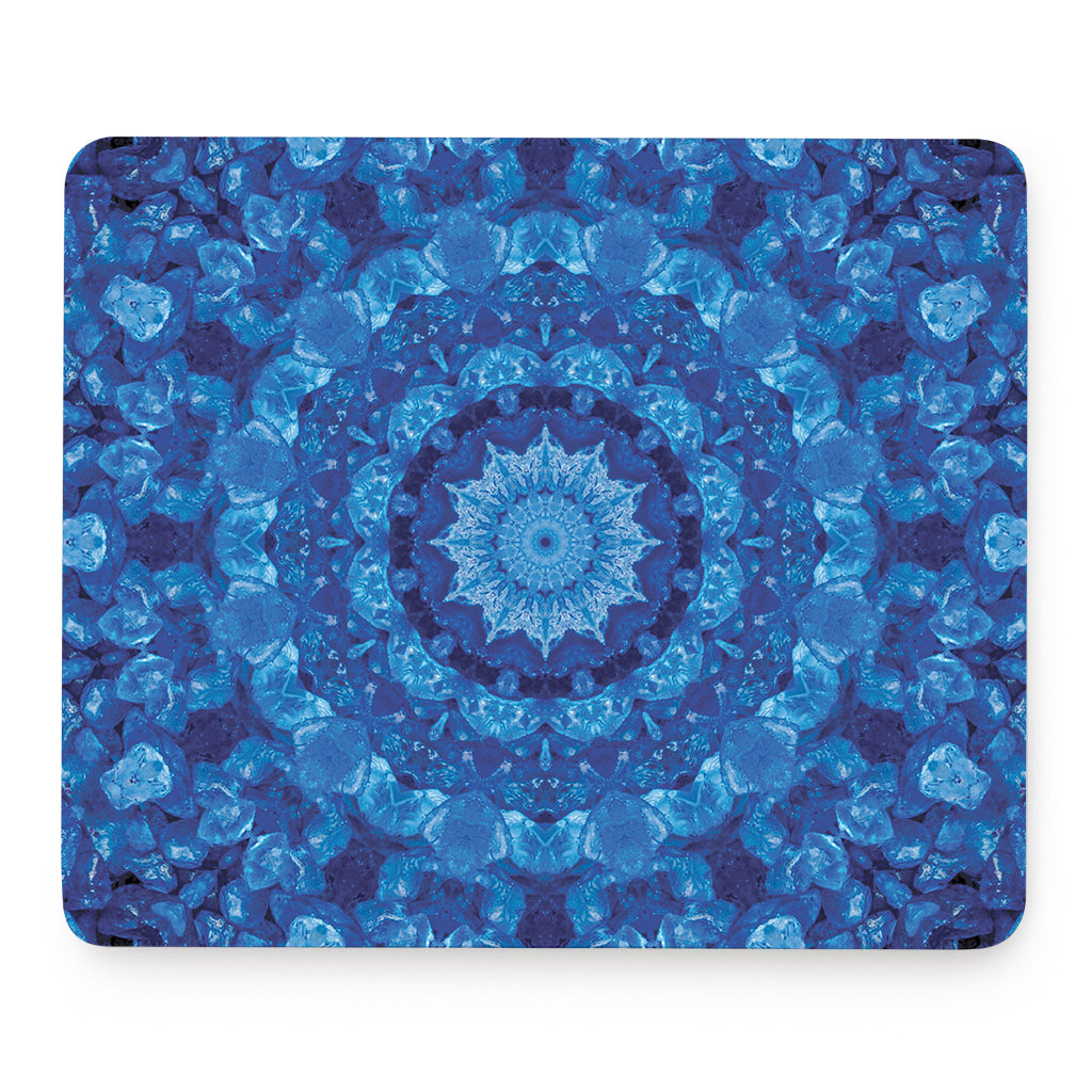 Blue Crystal Kaleidoscope Print Mouse Pad