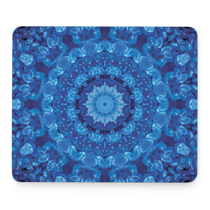 Blue Crystal Kaleidoscope Print Mouse Pad