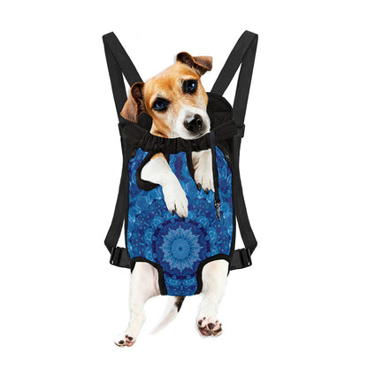 Blue Crystal Kaleidoscope Print Pet Carrier Backpack