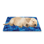 Blue Crystal Kaleidoscope Print Pet Cooling Mat Cover