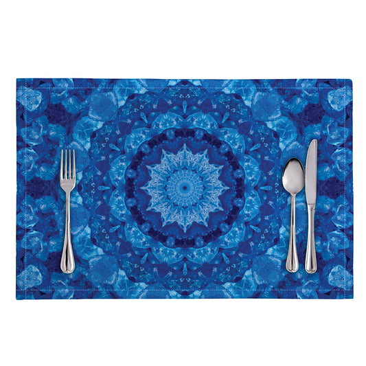 Blue Crystal Kaleidoscope Print Placemat
