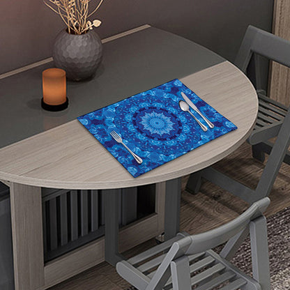 Blue Crystal Kaleidoscope Print Placemat