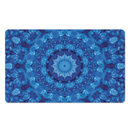 Blue Crystal Kaleidoscope Print Polyester Doormat