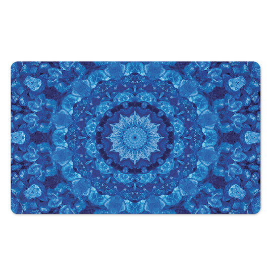 Blue Crystal Kaleidoscope Print Polyester Doormat