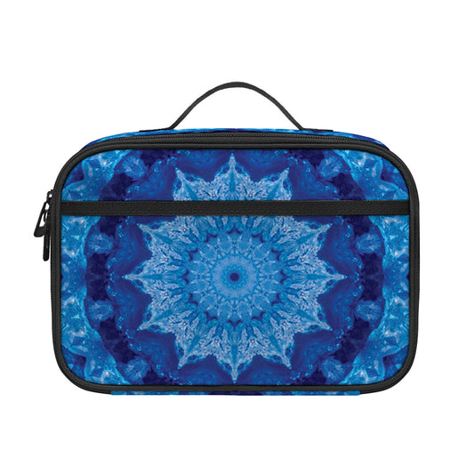 Blue Crystal Kaleidoscope Print Portable Lunch Bag