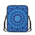 Blue Crystal Kaleidoscope Print Rectangular Crossbody Bag