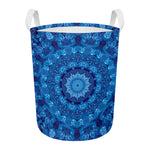 Blue Crystal Kaleidoscope Print Round Laundry Basket