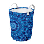 Blue Crystal Kaleidoscope Print Round Laundry Basket