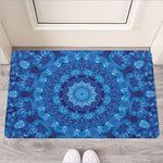 Blue Crystal Kaleidoscope Print Rubber Doormat