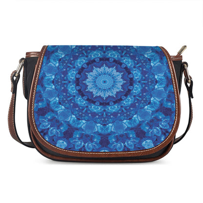 Blue Crystal Kaleidoscope Print Saddle Bag