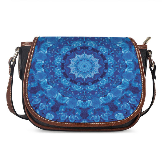 Blue Crystal Kaleidoscope Print Saddle Bag