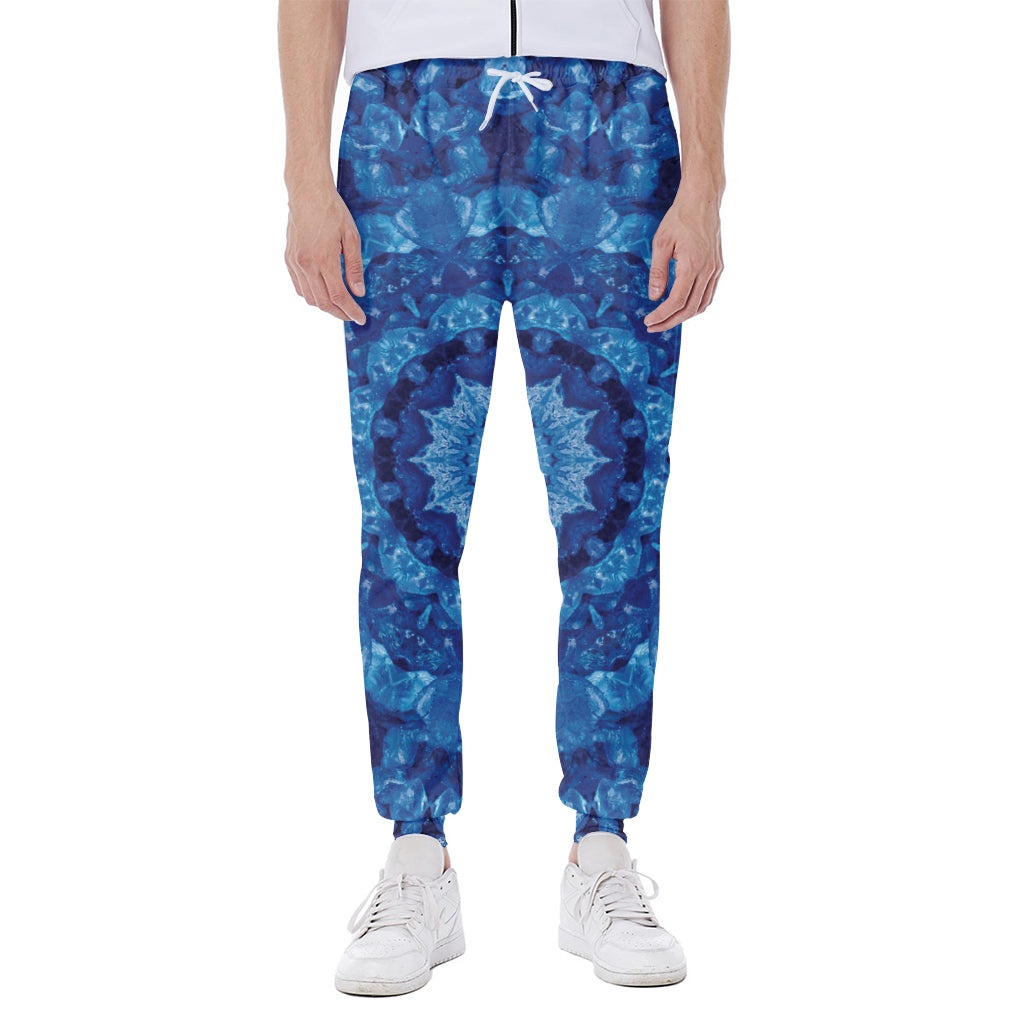 Blue Crystal Kaleidoscope Print Scuba Joggers