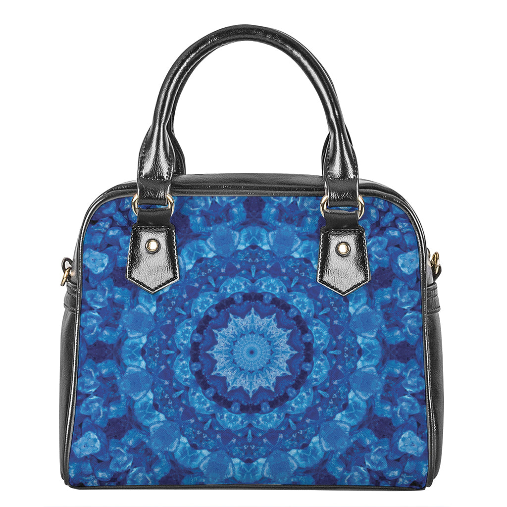 Blue Crystal Kaleidoscope Print Shoulder Handbag