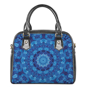 Blue Crystal Kaleidoscope Print Shoulder Handbag