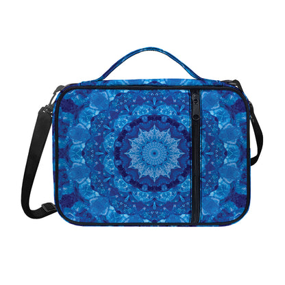 Blue Crystal Kaleidoscope Print Shoulder Strap Bible Bag