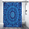 Blue Crystal Kaleidoscope Print Shower Curtain