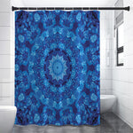 Blue Crystal Kaleidoscope Print Shower Curtain