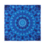 Blue Crystal Kaleidoscope Print Silk Bandana